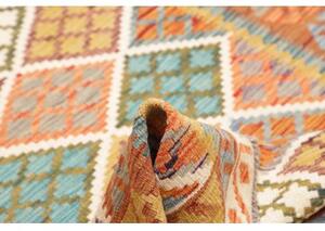 Tappeto Kilim Geometrico Arancione Beige 126x172 Cm