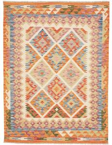 Tappeto Kilim Geometrico Arancione Avorio 130x170 Cm
