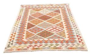 Tappeto Kilim Geometrico Avorio Arancione 117x179 Cm