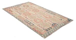 Tappeto Kilim Geometrico Beige Blu 121x192 Cm