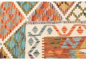 Tappeto Kilim Geometrico Arancione Beige 126x172 Cm