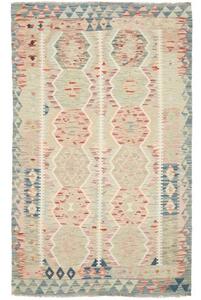 Tappeto Kilim Geometrico Beige Blu 121x192 Cm