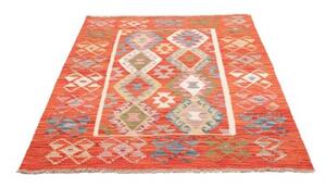 Tappeto Kilim Geometrico Rosso Ruggine Multicolore 129x169 Cm