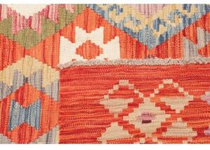 Tappeto Kilim Geometrico Rosso Ruggine Multicolore 129x169 Cm