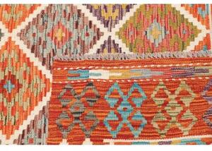 Tappeto Kilim Geometrico Rosso Beige 133x183 Cm