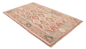 Tappeto Kilim Geometrico Rosso Mattone Avorio 125x195 Cm