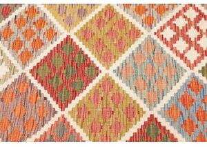 Tappeto Kilim Geometrico Avorio Arancione 117x179 Cm