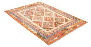 Tappeto Kilim Geometrico Arancione Avorio 130x170 Cm