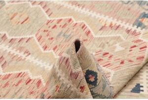 Tappeto Kilim Geometrico Beige Blu 121x192 Cm