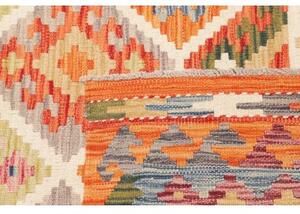 Tappeto Kilim Geometrico Arancione Avorio 130x170 Cm