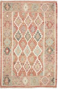 Tappeto Kilim Geometrico Rosso Mattone Avorio 125x195 Cm