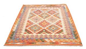 Tappeto Kilim Geometrico Arancione Avorio 130x170 Cm