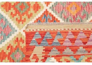 Tappeto Kilim Geometrico Rosso Mattone Multicolore 126x178 Cm
