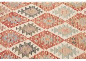 Tappeto Kilim Geometrico Rosso Mattone Avorio 125x195 Cm
