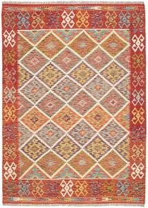Tappeto Kilim Geometrico Rosso Beige 133x183 Cm