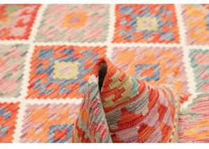 Tappeto Kilim Geometrico Rosso Mattone Multicolore 126x178 Cm
