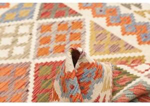 Tappeto Kilim Geometrico Avorio Arancione 117x179 Cm