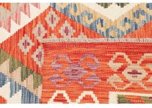Tappeto Kilim Geometrico Rosso Beige 128x179 Cm