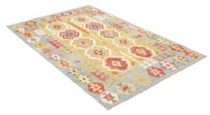 Tappeto Kilim Geometrico Azzurro Giallo 121x177 Cm
