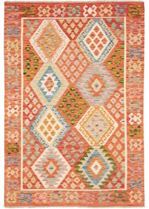 Tappeto Kilim Geometrico Arancione Multicolore 126x185 Cm