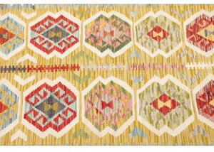 Tappeto Kilim Geometrico Azzurro Giallo 121x177 Cm