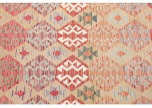 Tappeto Kilim Geometrico Rosso Mattone Beige 126x178 Cm