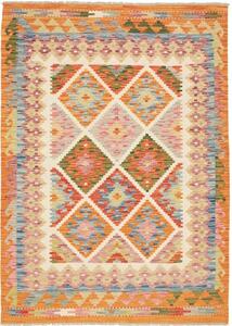 Tappeto Kilim Geometrico Arancione Beige 127x175 Cm