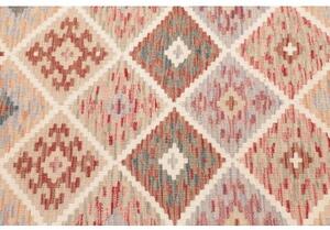 Tappeto Kilim Geometrico Mattone Azzurro 126x186 Cm