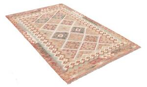 Tappeto Kilim Geometrico Beige Rosso Mattone 123x186 Cm