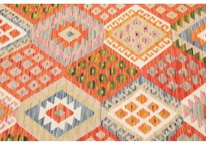 Tappeto Kilim Geometrico Arancione Multicolore 126x185 Cm