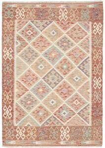 Tappeto Kilim Geometrico Terracotta Beige 122x172 Cm