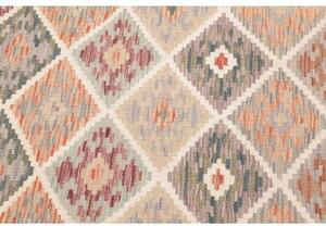 Tappeto Kilim Geometrico Beige Rosso Mattone 123x186 Cm