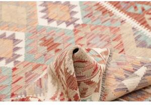 Tappeto Kilim Geometrico Beige Terracotta 124x175 Cm