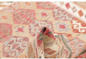 Tappeto Kilim Geometrico Rosso Mattone Beige 126x178 Cm