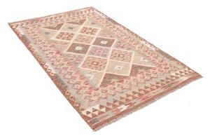 Tappeto Kilim Geometrico Mattone Azzurro 126x186 Cm