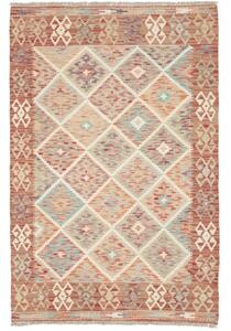 Tappeto Kilim Geometrico Terracotta Beige 121x180 Cm