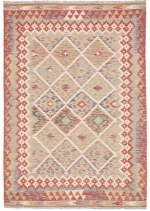 Tappeto Kilim Geometrico Rosso Mattone Beige 123x173 Cm