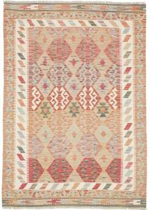 Tappeto Kilim Geometrico Rosso Mattone Beige 126x178 Cm