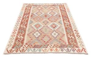 Tappeto Kilim Geometrico Beige Terracotta 124x175 Cm