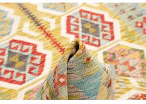 Tappeto Kilim Geometrico Azzurro Giallo 121x177 Cm