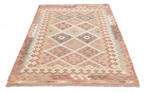 Tappeto Kilim Geometrico Beige Rosso Mattone 123x186 Cm