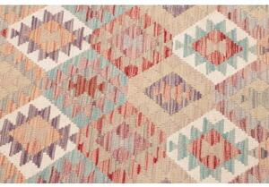 Tappeto Kilim Geometrico Beige Terracotta 124x175 Cm