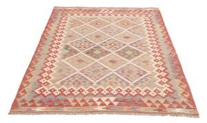 Tappeto Kilim Geometrico Rosso Mattone Beige 123x173 Cm