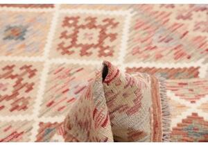 Tappeto Kilim Geometrico Mattone Azzurro 126x186 Cm