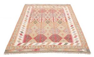 Tappeto Kilim Geometrico Rosso Mattone Beige 126x178 Cm