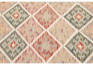 Tappeto Kilim Geometrico Beige Terracotta 123x178 Cm