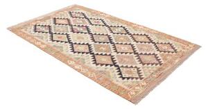 Tappeto Kilim Geometrico Beige Blu Scuro 118x196 Cm
