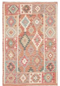 Tappeto Kilim Geometrico Terracotta Beige 104x150 Cm