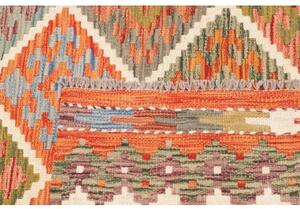 Tappeto Kilim Geometrico Arancione Avorio 104x148 Cm