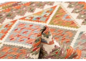 Tappeto Kilim Geometrico Arancione Avorio 104x148 Cm